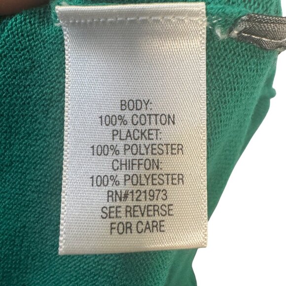 Simply Vera Vera Wang Size XL Green Ruffle Front Cardigan Sweater - Picture 6 of 6